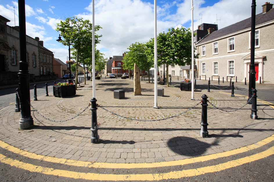 photo of the square in Liford with the moon Stone center