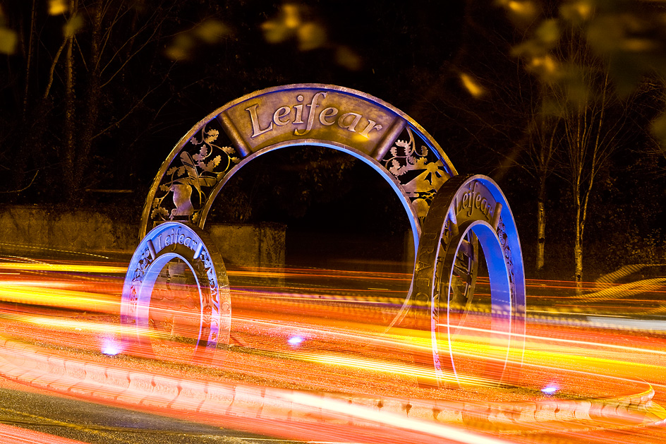 close up of the Lifford Pennies at night