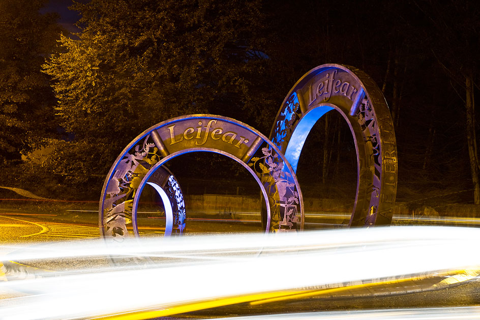 close up of the Lifford Pennies at night