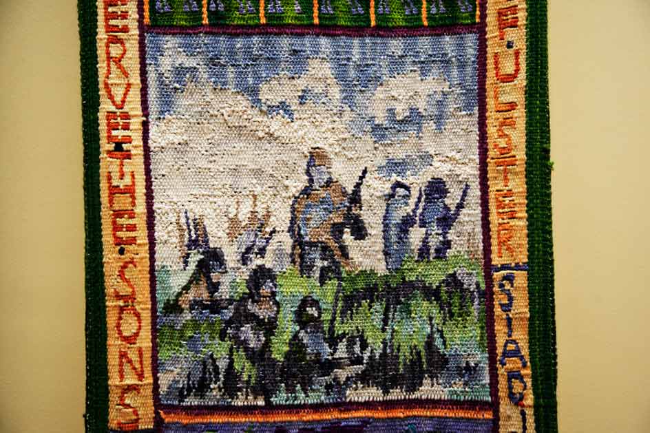 close up photo of woven tapestry