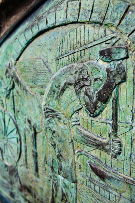 close up of Bronze Relief