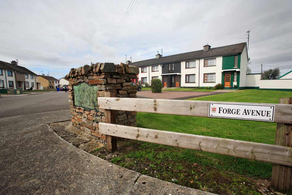 photo of the  Bronze Relief with Ballintra Housing estate in the backgroung
