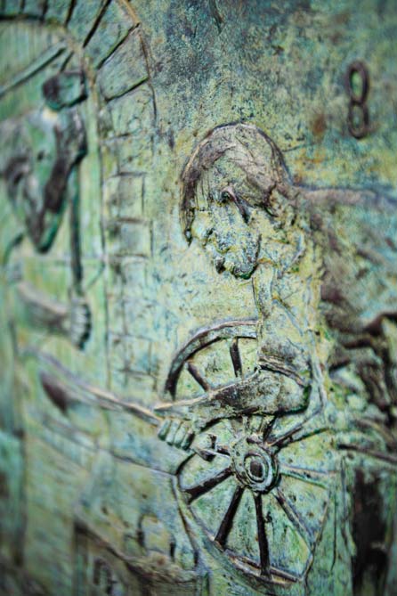 close up of Bronze Relief