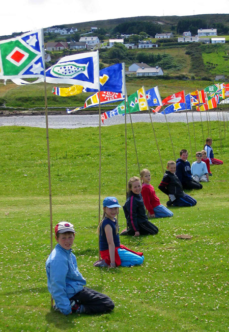 kids with flags